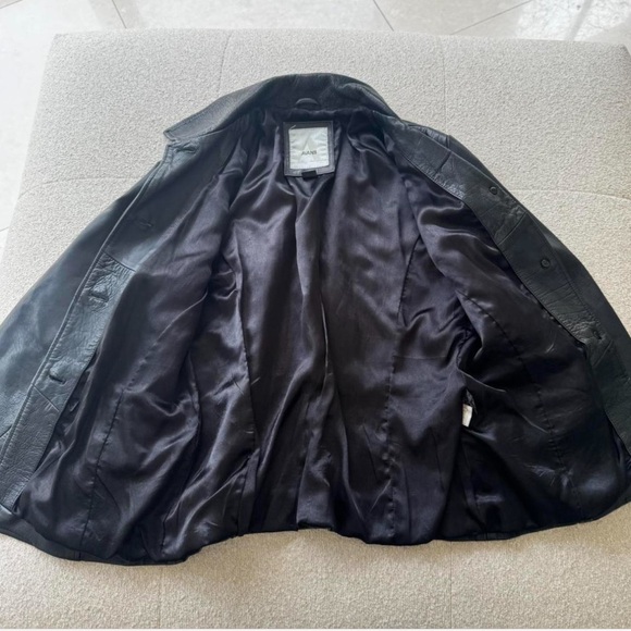 Vintage 90s Avanti Black Genuine Leather Blazer Jacket Women’s - Medium - Picture 7 of 8